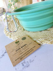 Collapsible Silicone Dog Bowl: 3 Sage Green 3 Gray