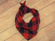 Dog bandana, Buffalo Plaid red and black, dog gift, dog photo shoot.